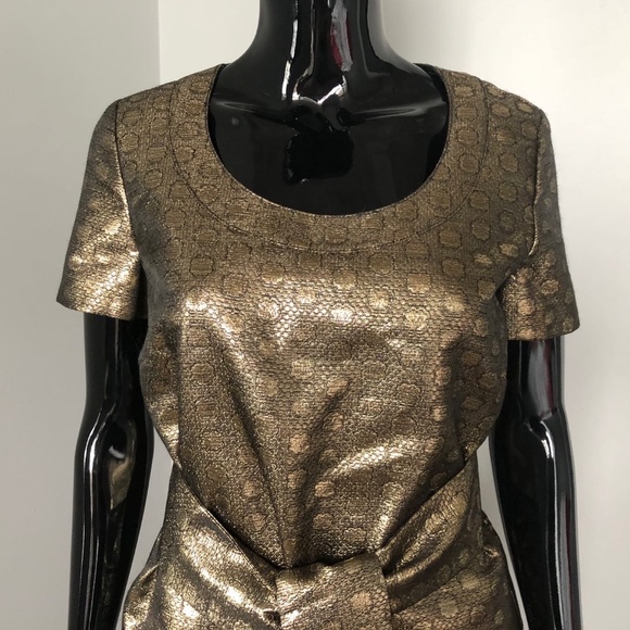 NWOT SEE BY CHLOE GOLD PATTERN LAME DRESS 6 S-M IT 42 GORGEOUS!!!!! - Picture 7 of 13
